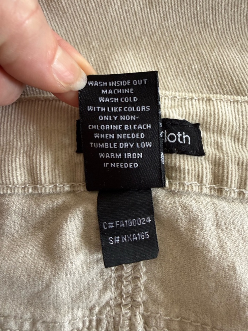 Needle & Cloth Tan Fine-Wale Corduroy Mid-Rise Skinny Ankle Pants Gorpcore - Picture 5 of 9